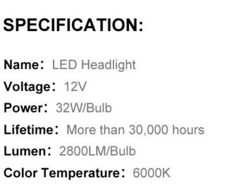 Motoryzacja / Samochody Części H1 LED Reflektor 32W 2800LM 6000K Biały Reflektory